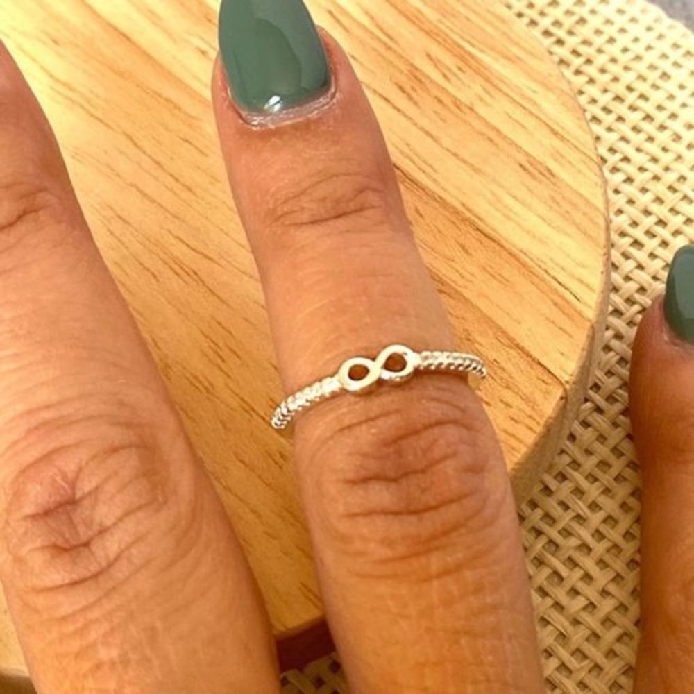 925 Sterling Silver CZ Infinity Knuckle Ri…